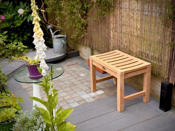 Teak-Gartenbank Bergamo 60 cm ohne Rückenlehne