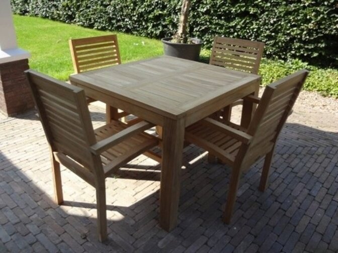 Teakholz Gartentisch Verona 95 x 100 cm