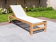 Trento-Teak-Liege mit Batyline in Creme