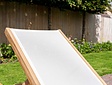 Trento-Teak-Liege mit Batyline in Creme