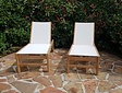Trento-Teak-Liege mit Batyline in Creme