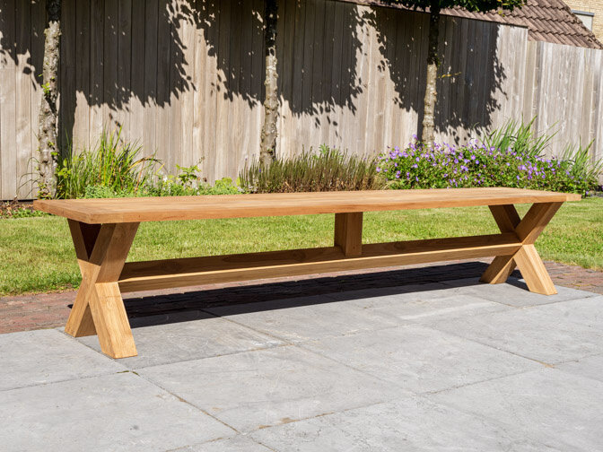 Teak-Picknickbank 45x240 cm