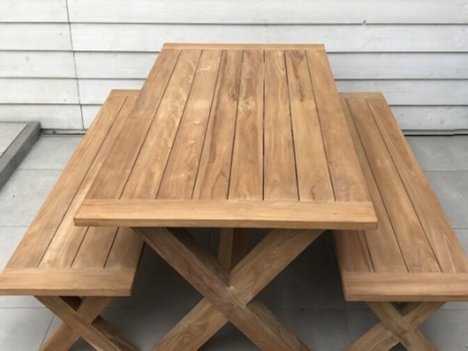 Teak-Picknickbank 45x180 cm