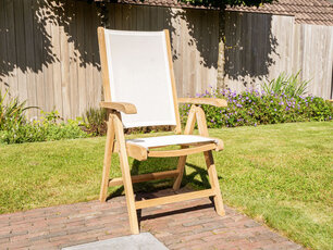 Genova Teakholz-Gartenstuhl Batyline Creme