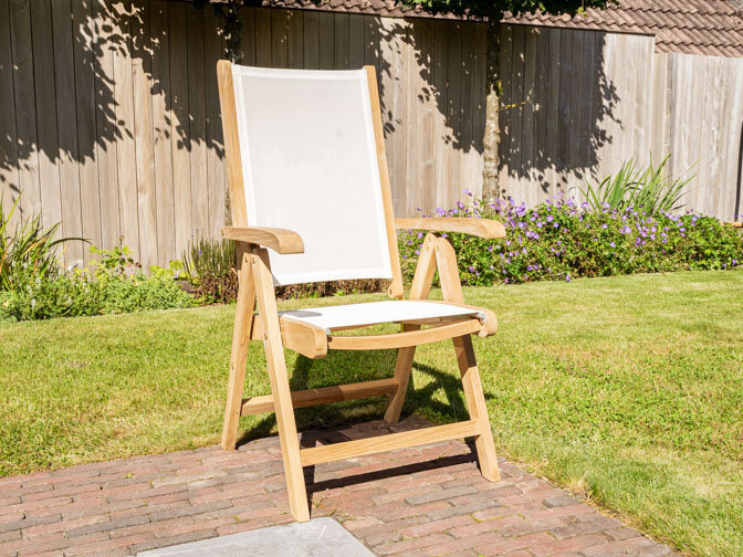 Genova Teakholz-Gartenstuhl Batyline Creme