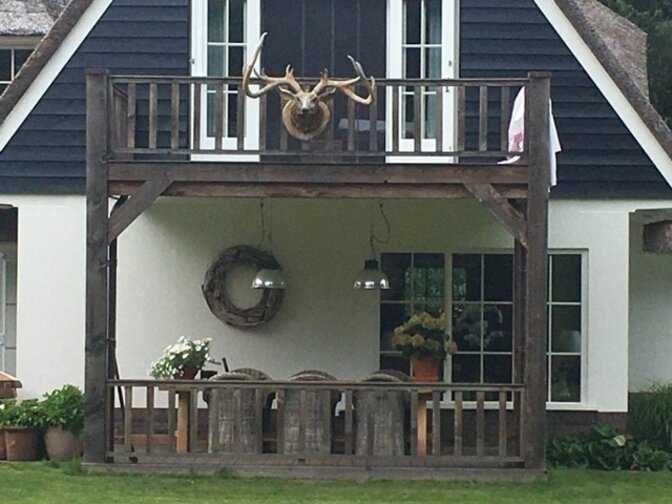 Hirschkopf mit Geweih aus Holz XL