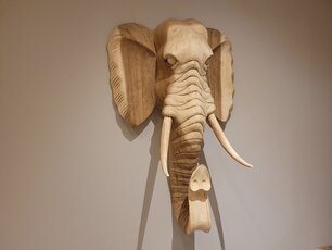 Elefantenkopf aus Holz L