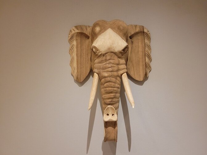 Elefantenkopf aus Holz M