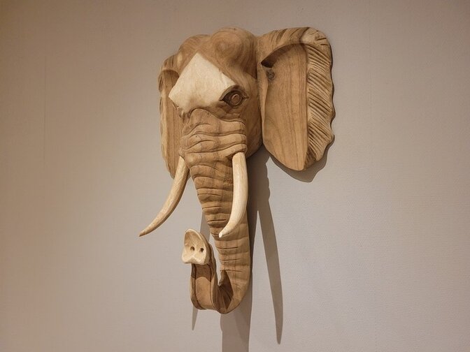 Elefantenkopf aus Holz M