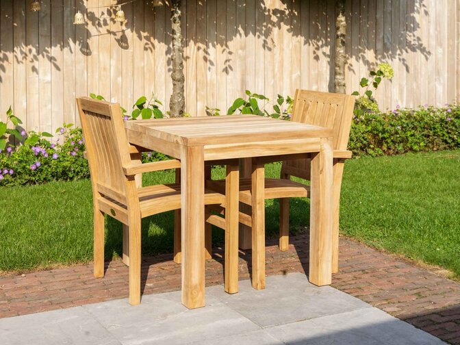 Quadratischer Gartentisch Napoli 80x80x77cm