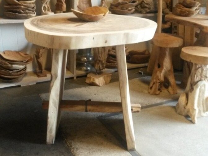 Stehtisch Baumstamm rund - A-beinig