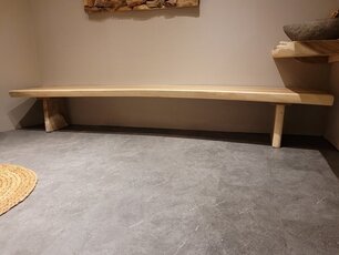Baumstamm-Sitzbank ohne Rückenlehne 300 cm – 5 Personen