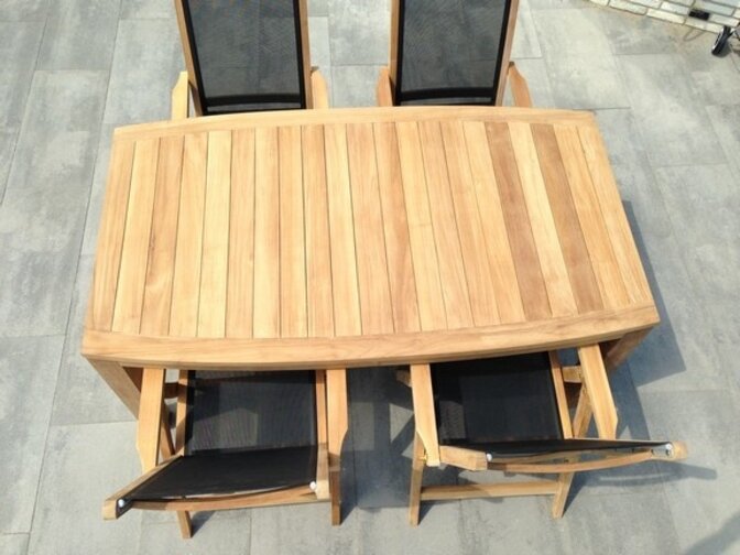 Teak-Gartentisch oval Ancona 180 cm