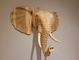 Elefantenkopf aus Holz