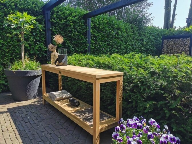 Beistelltisch aus Teakholz 180 cm