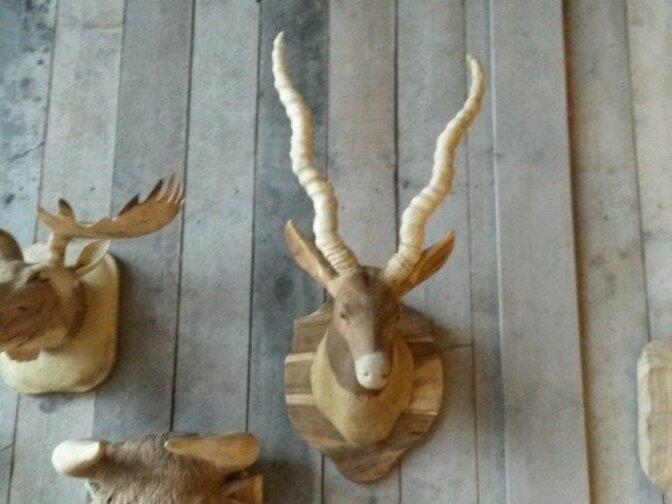Steinbockkopf aus Holz