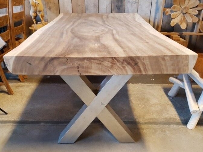 Metalltischgestell X – Edelstahl (pro Satz)