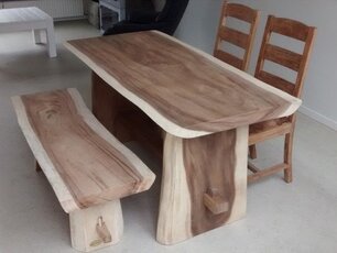 Suar-Baumstamm-Tisch 160 cm