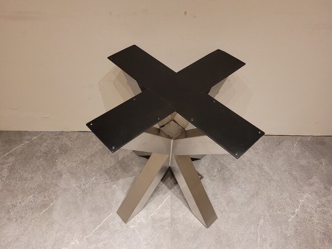 Doppel-X-Tischgestell – Edelstahl 68 cm
