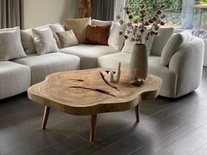 Rundes Couchtischbein aus Holz (pro Stück)