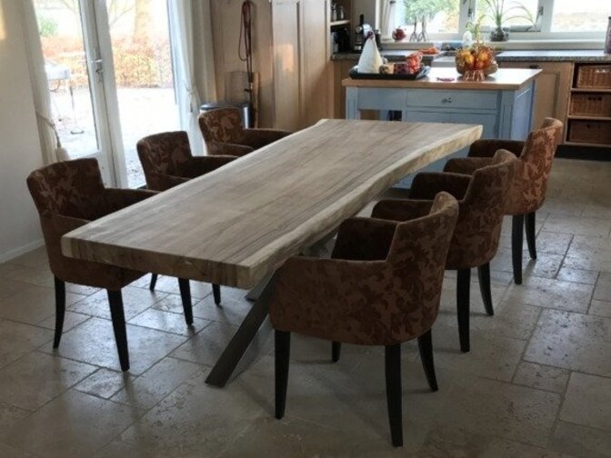 Großes X-Tischgestell 75x180 – Edelstahl – Matrix