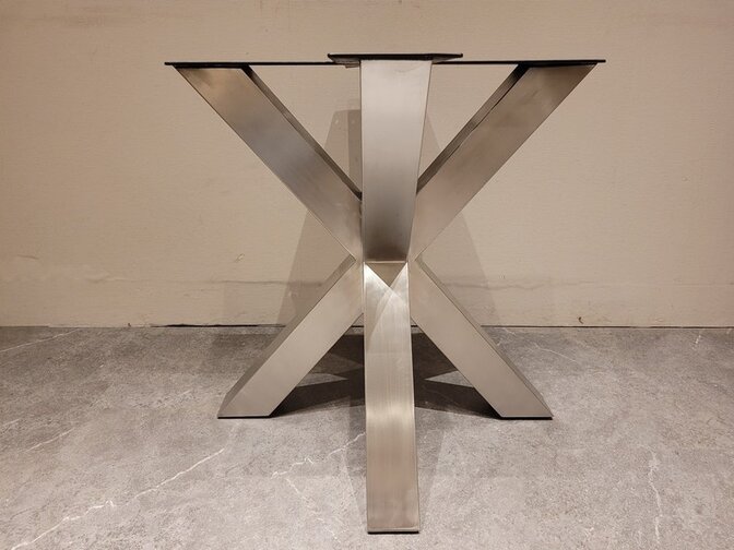 Doppel-X-Tischbein – Edelstahl 85 cm