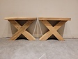 Couchtischgestell X-Form –Holz 7 x 7 cm  pro Stück