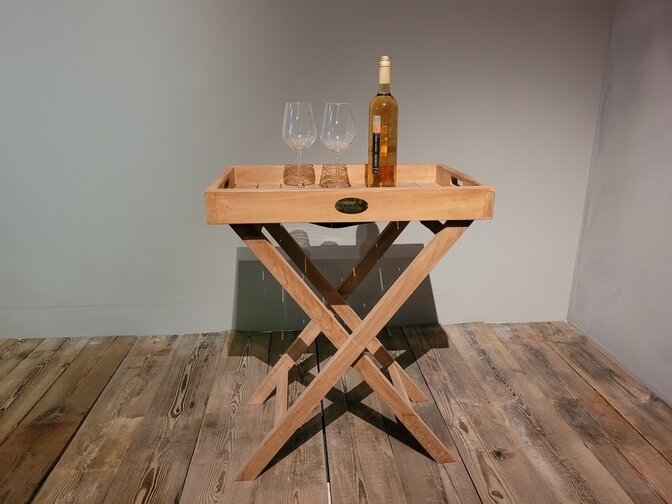 Teak-Tablett 40 x 60 cm auf Ständer