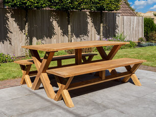 Teak Picknickset 90x180cm - BARI