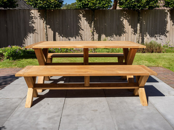 Teak Picknickset 90x180cm - BARI