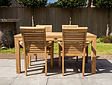 Teak Gartenset Verona 80160 + 4 Stapelstühle + Polster