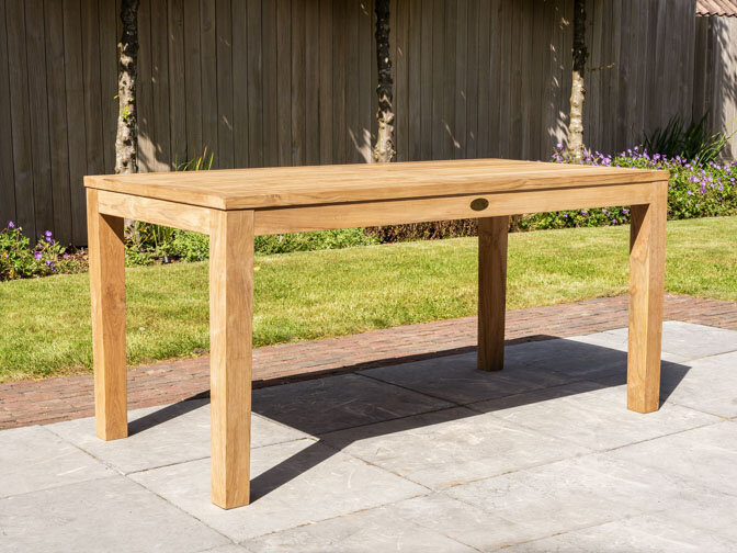 Teak Gartenset Verona 80160 + 4 Stapelstühle + Polster