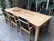 Teak Gartentisch 100x250 mit 6 Batyline Gartenstühlen