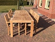 Teak-Gartentisch Verona 300 + 8 Gartenstühle Torino hori