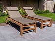 2x Teak Liegen Trento mit Polster