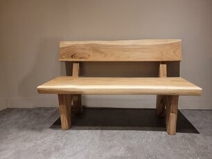 Baumstamm-Bank mit Rückenlehne 130 cm