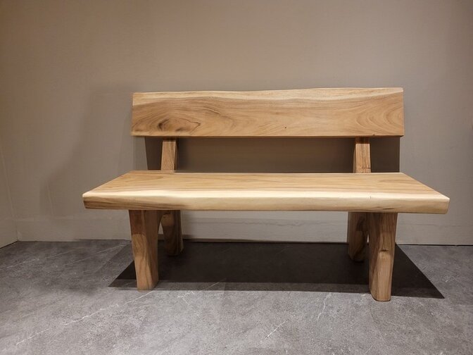 Baumstamm-Bank mit Rückenlehne 130 cm