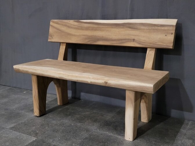 Baumstamm-Bank mit Rückenlehne 130 cm