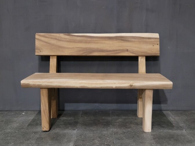 Baumstamm-Bank mit Rückenlehne 130 cm