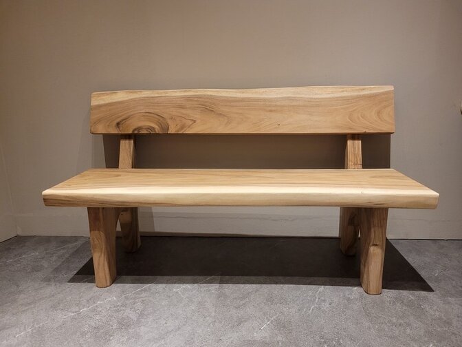 Baumstamm-Bank mit Rückenlehne 160 cm