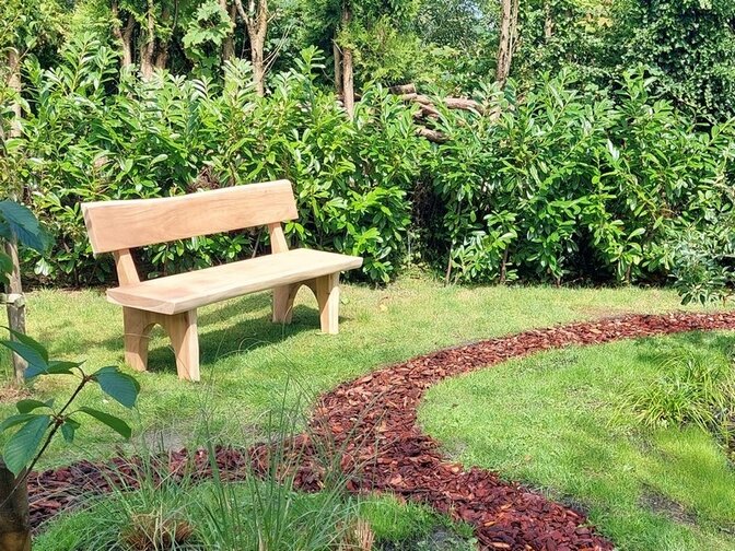 Baumstamm-Bank mit Rückenlehne 160 cm