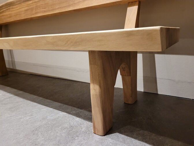 Baumstamm-Bank mit Rückenlehne, 240 cm