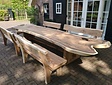 Baumstamm-Bank mit Rückenlehne, 240 cm