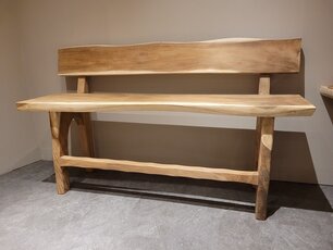 Baumstamm-Bank mit Rückenlehne 240 cm