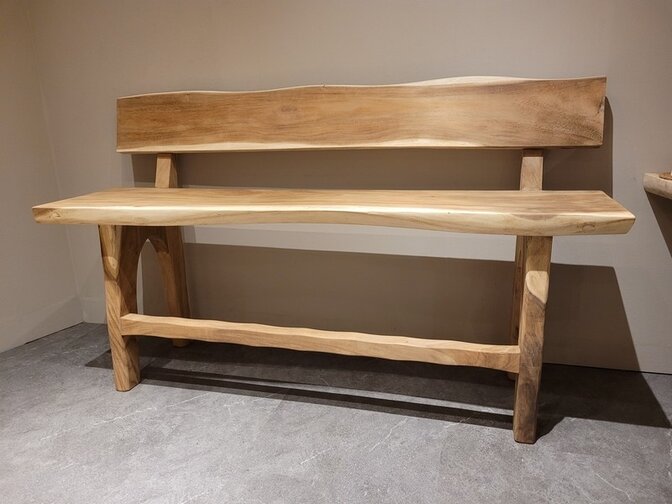 Baumstamm-Bank mit Rückenlehne 240 cm