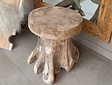 Teak-Hocker aus Wurzelholz 45 cm