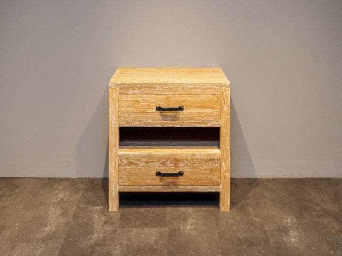 Badezimmerschrank Teak 80 x 45 x 85 cm – White Wash