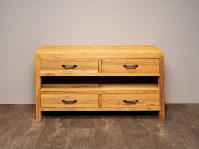Badezimmerschrank aus Teakholz 160x45x85cm - Natur