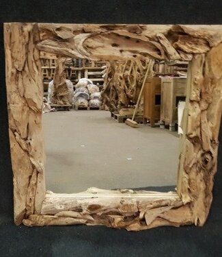 Rustikaler quadratischer Spiegel 80x80 cm