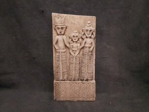 Holzskulptur mit Familie 42x100 cm SKA1869-01